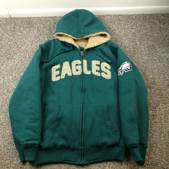 Philadelphia Eagles Jacket Sherpa Fleece Lined G-III Full Zip Hoodie Mens Large - Picture 1 of 8